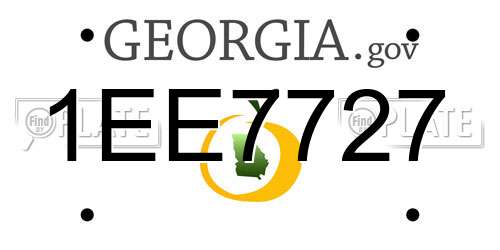 1EE7727 Georgia License Plate