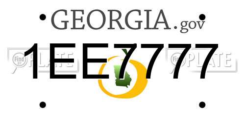 1EE7777 Georgia License Plate