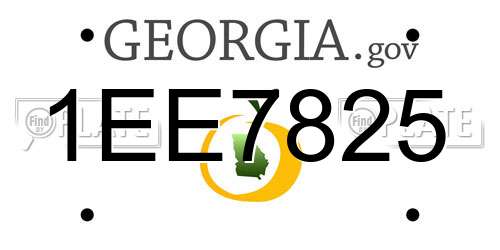 1EE7825 Georgia License Plate