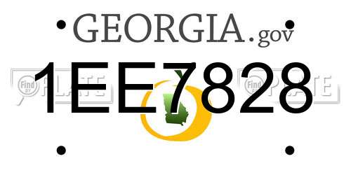 1EE7828 Georgia License Plate
