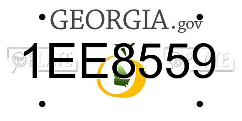1EE8559 Georgia License Plate