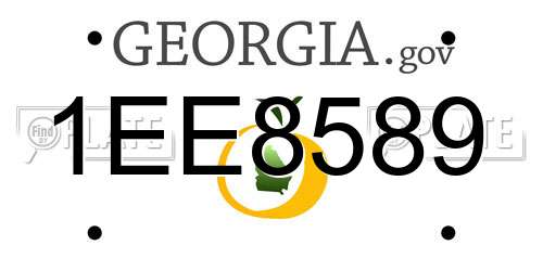 1EE8589 Georgia License Plate