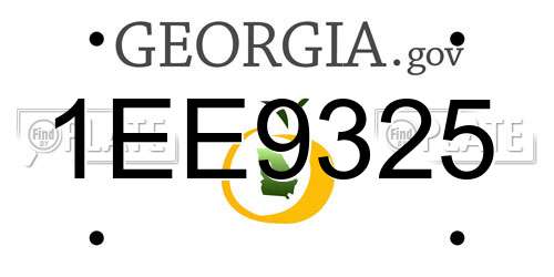 1EE9325 Georgia License Plate