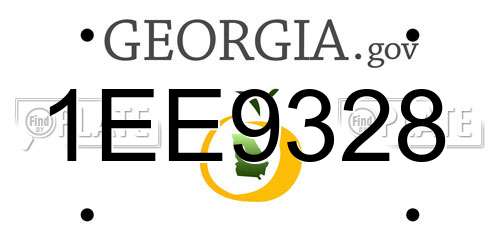 1EE9328 Georgia License Plate