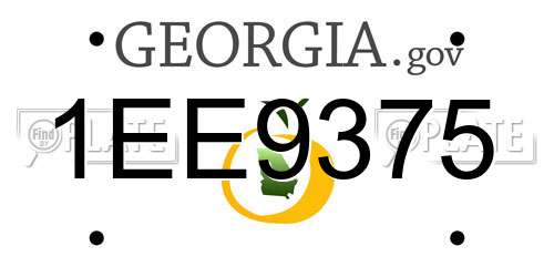 1EE9375 Georgia License Plate