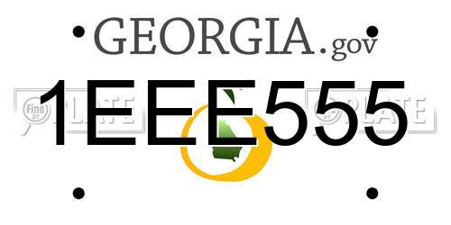 1EEE555 Georgia License Plate