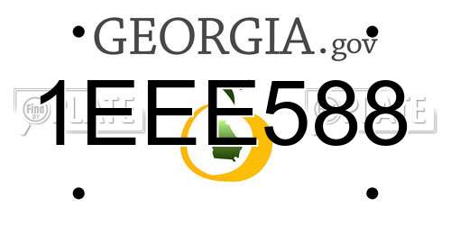 1EEE588 Georgia License Plate