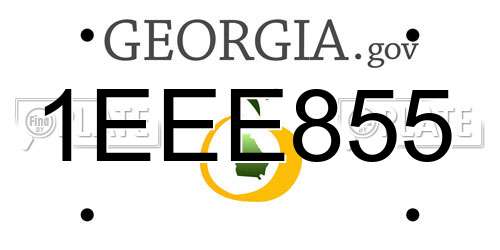 1EEE855 Georgia License Plate