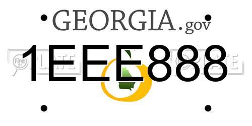 1EEE888 Georgia License Plate