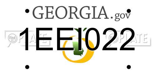 1EEI022 Georgia License Plate