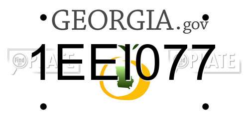 1EEI077 Georgia License Plate