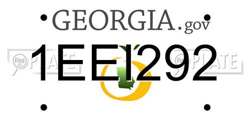 1EEI292 Georgia License Plate