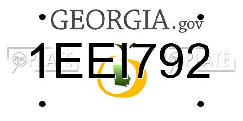1EEI792 Georgia License Plate