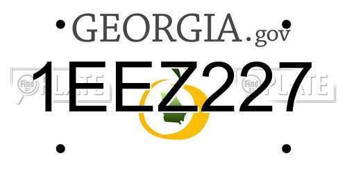 1EEZ227 Georgia License Plate