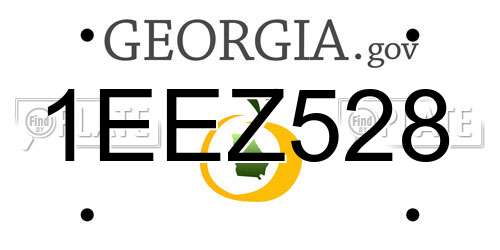 1EEZ528 Georgia License Plate
