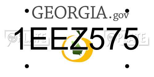 1EEZ575 Georgia License Plate