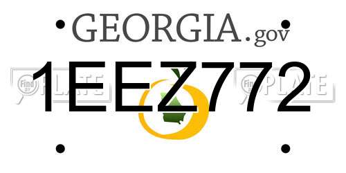 1EEZ772 Georgia License Plate