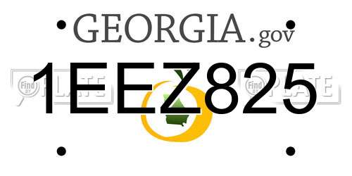 1EEZ825 Georgia License Plate
