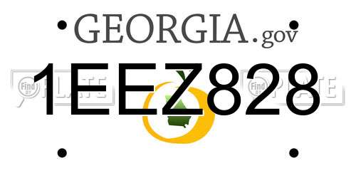 1EEZ828 Georgia License Plate