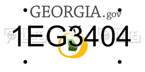 1EG3404 Georgia License Plate