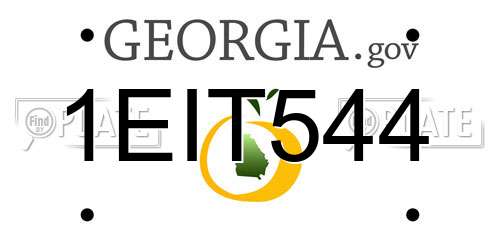 1EIT544 Georgia License Plate