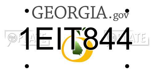 1EIT844 Georgia License Plate