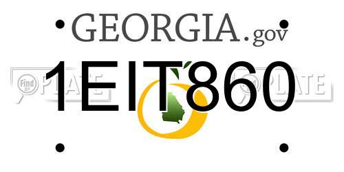 1EIT860 Georgia License Plate