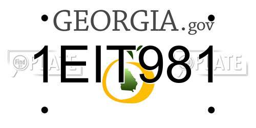 1EIT981 Georgia License Plate