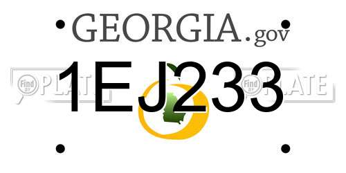 1EJ233 Georgia License Plate