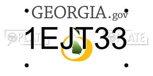 1EJT33 Georgia License Plate