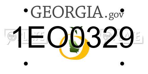 1EO0329 Georgia License Plate