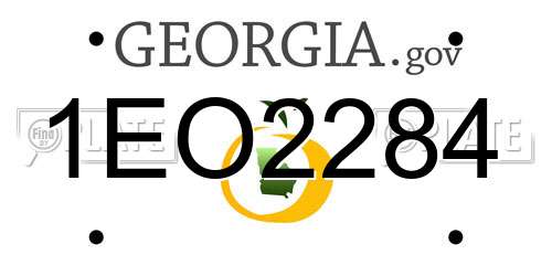 1EO2284 Georgia License Plate