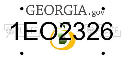 1EO2326 Georgia License Plate