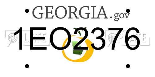 1EO2376 Georgia License Plate