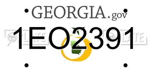 1EO2391 Georgia License Plate