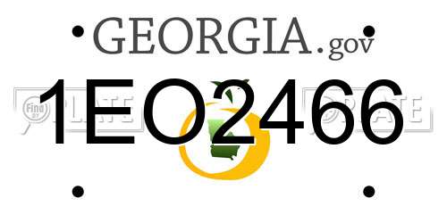 1EO2466 Georgia License Plate