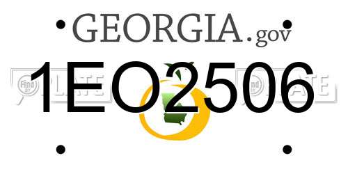 1EO2506 Georgia License Plate