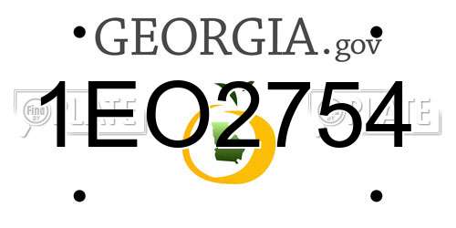 1EO2754 Georgia License Plate