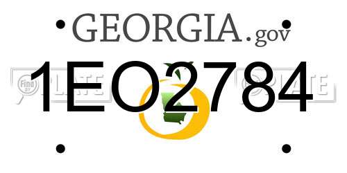 1EO2784 Georgia License Plate