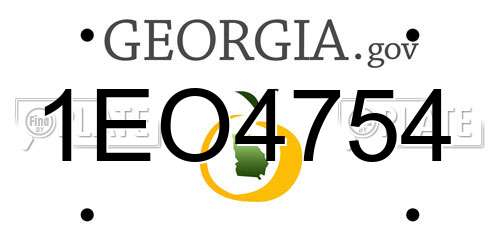 1EO4754 Georgia License Plate