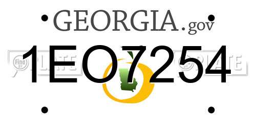 1EO7254 Georgia License Plate