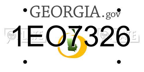 1EO7326 Georgia License Plate