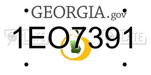 1EO7391 Georgia License Plate