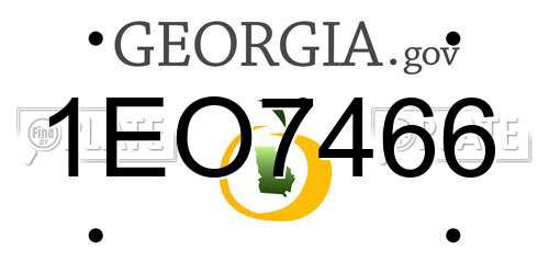 1EO7466 Georgia License Plate