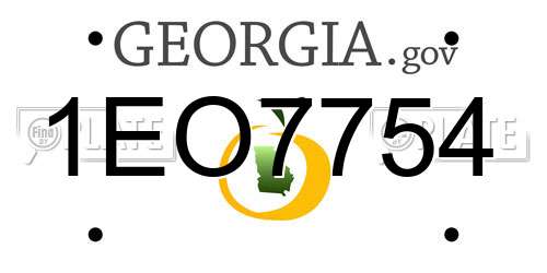 1EO7754 Georgia License Plate