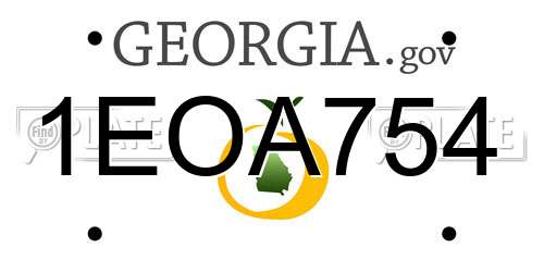 1EOA754 Georgia License Plate