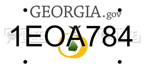 1EOA784 Georgia License Plate