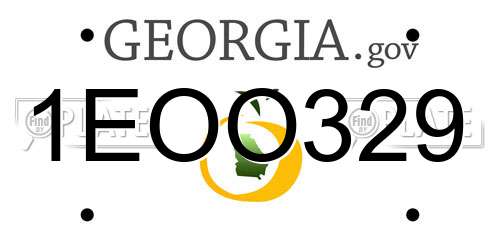 1EOO329 Georgia License Plate