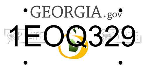 1EOQ329 Georgia License Plate