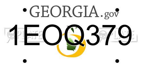 1EOQ379 Georgia License Plate